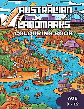 Australian landmark and animals colouring book