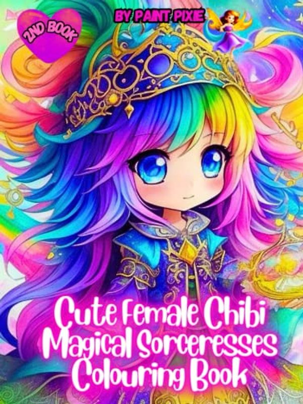 Cute Female Chibi Magical Sorceresses Colouring Book: 2nd Book