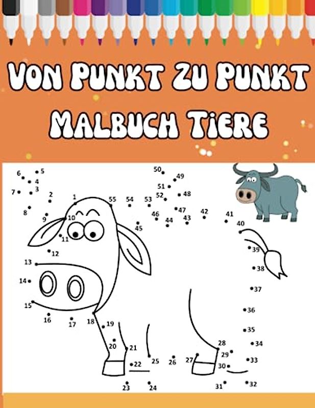Von Punkt Zu Punkt Malbuch Tiere: Einfacher Punkt-zu-Punkt-Großdruck für Erwachsene, Teenager, Senioren, Jungen und Mädchen, von wunderschönen ... von Punkten und Farbe 2024.