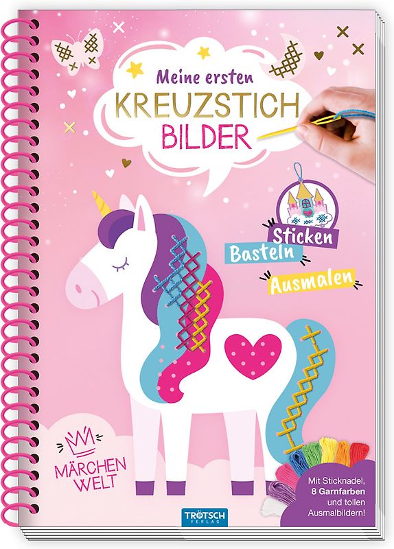 Trötsch Bastelbuch Beschäftigungsbuch Meine ersten Kreuzstichbilder Märchenwelt