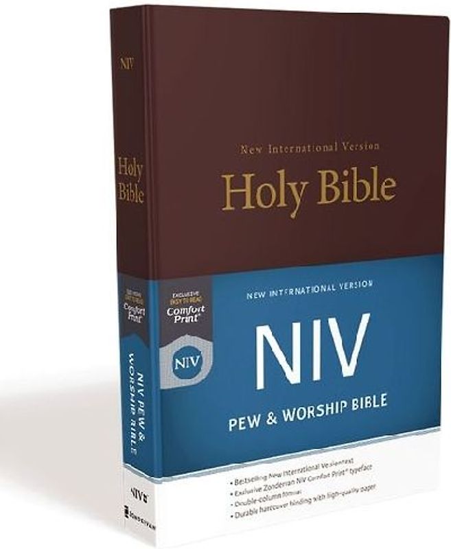 NIV, Pew and Worship Bible, Hardcover, Burgundy
