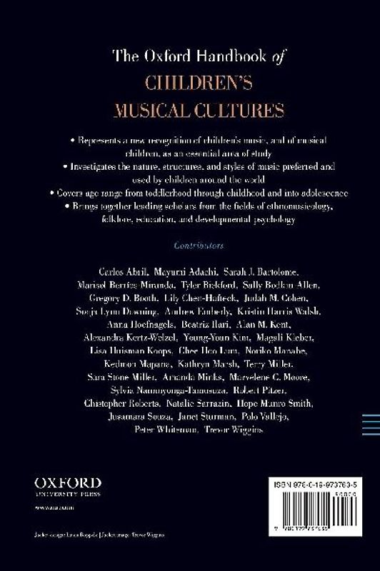 The Oxford Handbook of Children's Musical Cultures