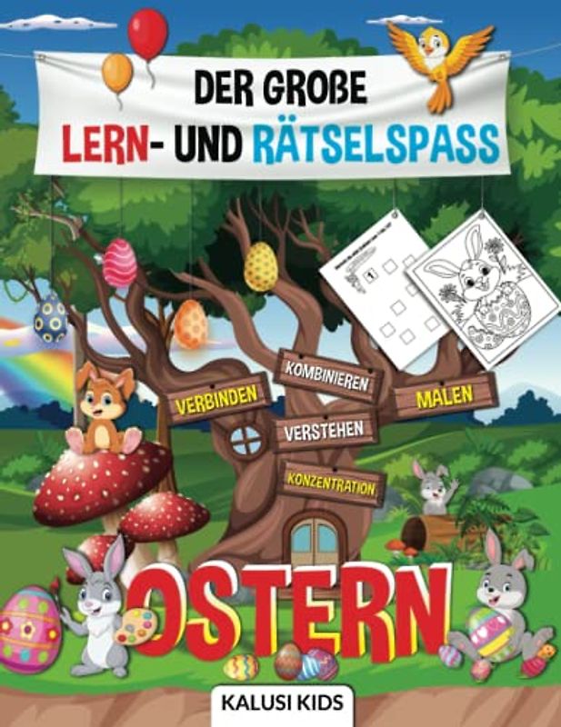 Der große Lern -und Rätselspass Ostern: Spielerisch zum Lernerfolg mit dem großen Oster Vorschulbuch für Kinder - Ideales Übungsheft für Kindergarten und Vorschule