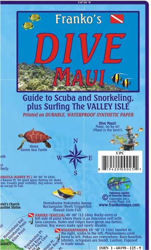 Maui Dive Map and Fishcard