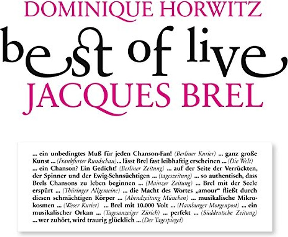 Dominique Horwitz - Best of Live-Jacques Brel