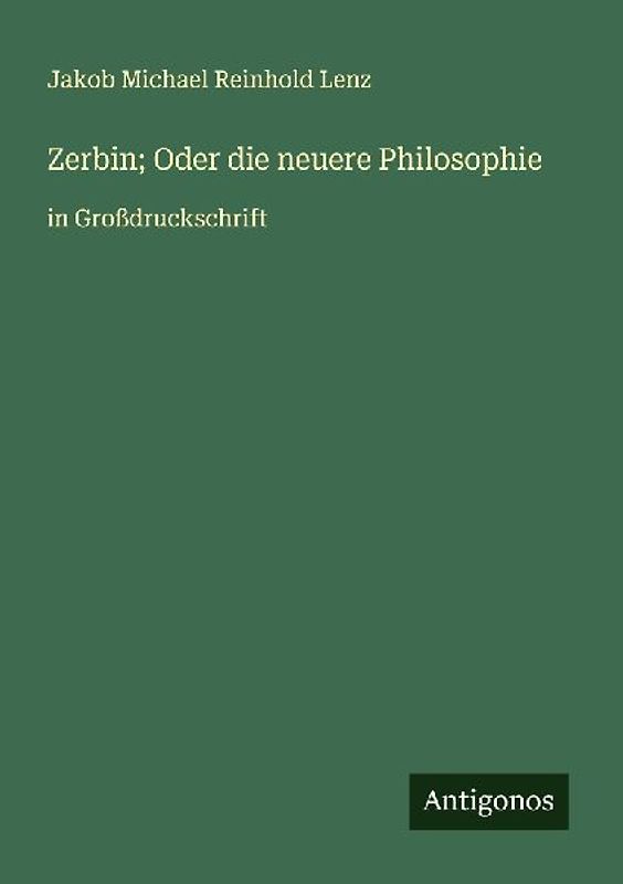 Zerbin; Oder die neuere Philosophie