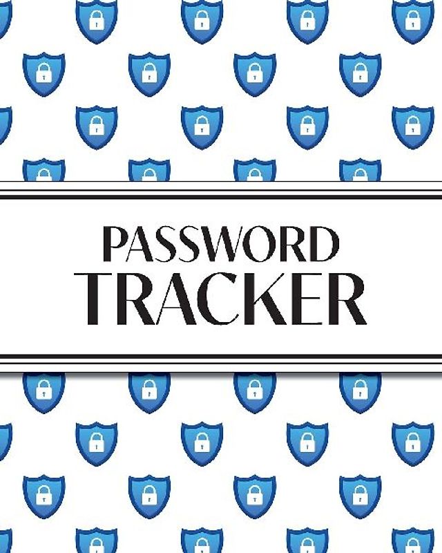 XL Large Print Password Tracker (Lock Shield Blue)