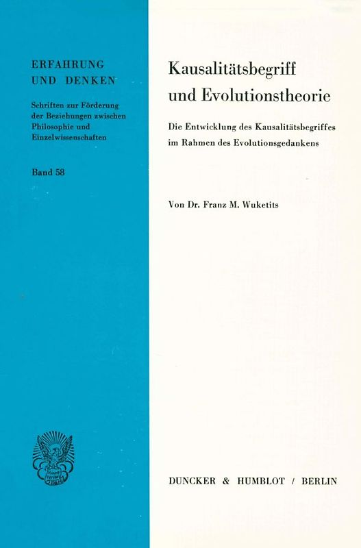 Kausalitätsbegriff und Evolutionstheorie.