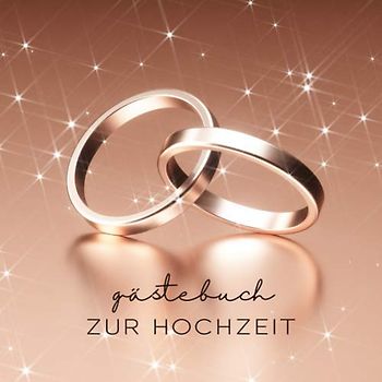 Gästebuch zur Hochzeit: Ringe Rosegold - 110 Seiten