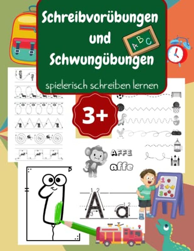 Schwungübungen ab 3 Band 1 2 3: Spielend leicht schreiben lernen | Der umfangreiche 3 in 1 Vorschulblock | Fördert Feinmotorik, Stifthaltung und Konzentration