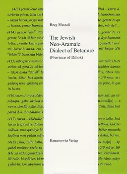 The Jewish Neo-Aramaic Dialect of Betanure (Province of Dihok)
