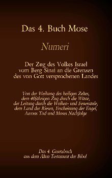 Das 4. Buch Mose, Numeri, Das 4. Gesetzbuch aus der der Bibel, Der Zug des Volkes Israel vom Berg Sinai an die Grenzen des von Gott versprochenen Landes