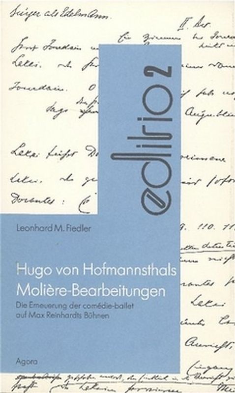 Hofmannsthals Molière-Bearbeitung. Die Erneuerung der comedie-ballet...