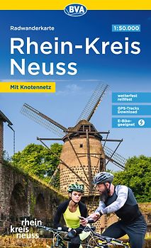 BVA Radwanderkarte Rhein-Kreis Neuss mit Knotenpunkten 1:50.000