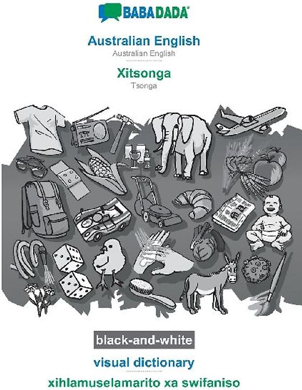 Australian English - Xitsonga, visual dictionary, BW