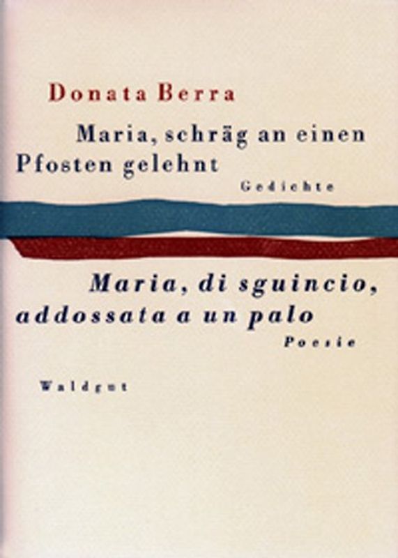 Maria, schräg an den Pfosten gelehnt