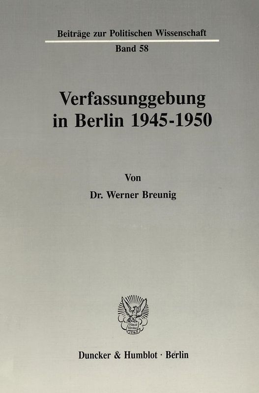 Verfassunggebung in Berlin 1945–1950.