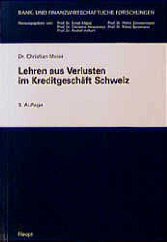 Lehren aus Verlusten im Kreditgeschäft Schweiz