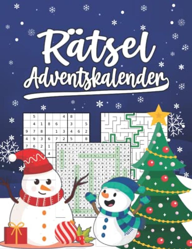 Rätsel Adventskalender: Großer Rätselspaß für Erwachsene mit kniffligen Sudokus, Wortsuchen etc. I Für Anfänger und Fortgeschrittene I Inkl. Anleitung und Lösungen