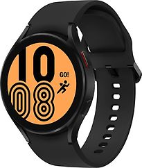 Samsung Galaxy Watch4 44 mm Aluminiumgehäuse schwarz am Silikonarmband schwarz [Wi-Fi + 4G]