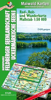 Feldberg Nord - Rad-, Reit- u. Wanderkarte - Feldberger Seenlandschaft, Uckermärkische Seen - Karte Nord