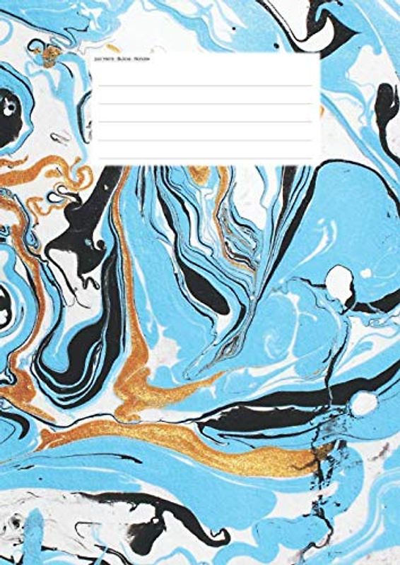 Hefte - Blöcke - Notizen: Marmor gold schwarz blau Notenheft DIN A4, 50 Seiten, 12 Systeme