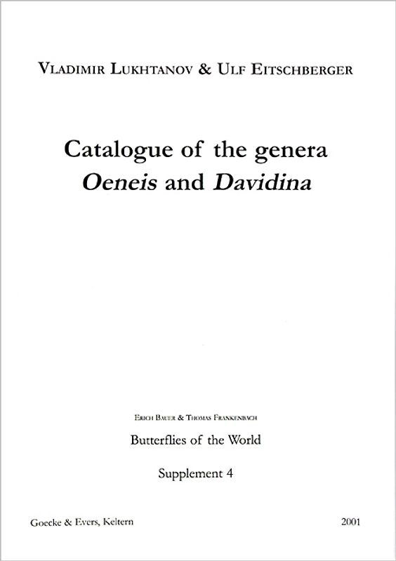 Butterflies of the World, Supplement / Catalogue of the genera Oeneis and Davidina