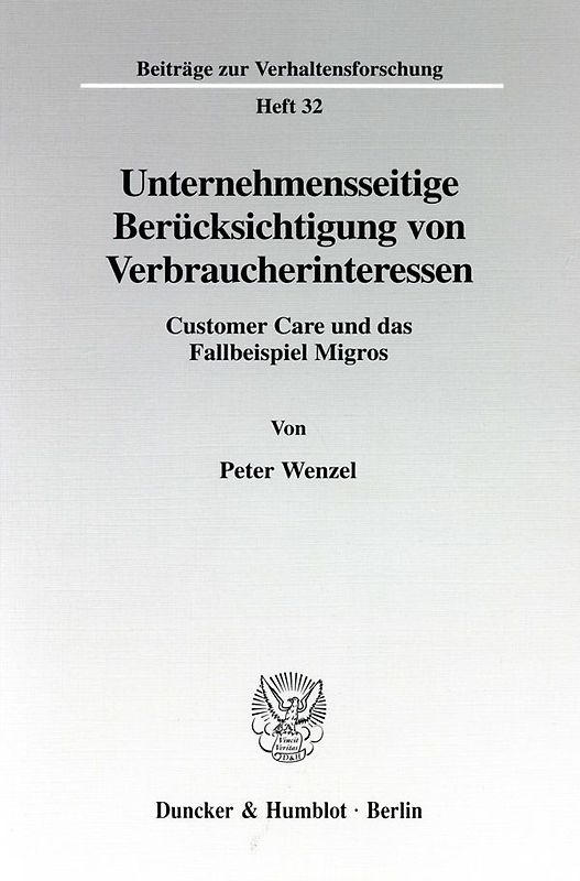 Unternehmensseitige Berücksichtigung von Verbraucherinteressen.
