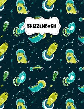 Skizzenbuch: Lustige Katzen im Weltraum Zeichenblock A4 für Kinder: Blanko Zeichenmappe A4 Zeichen Block