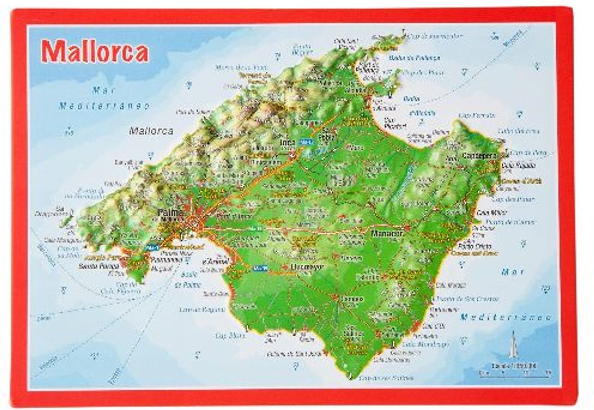 Reliefpostkarte Mallorca