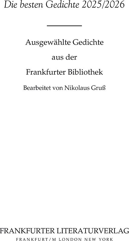 Die besten Gedichte 2025/2026