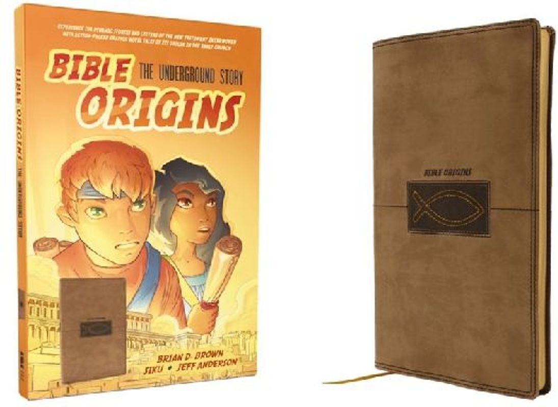 Bible Origins (Portions of the New Testament + Graphic Novel Stories), Leathersoft, Tan