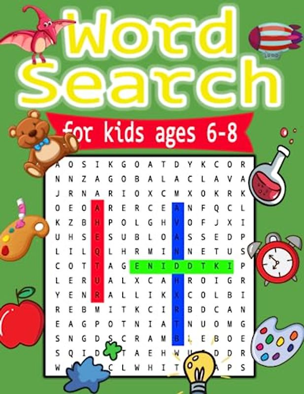 word search for kids ages 6-8: Large Print Word Search Puzzles