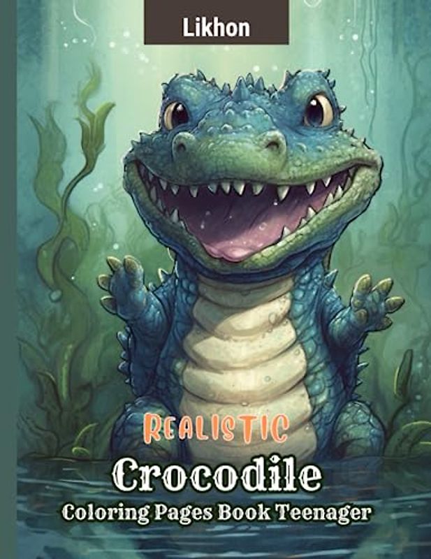 Likhon Realistic Crocodile Coloring Pages Book Teenager