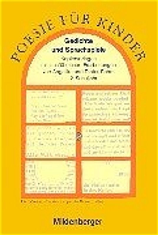 Poesie für Kinder / Poesie für Kinder, Gedichte und Sprachspiele, 1. / 2. Schuljahr