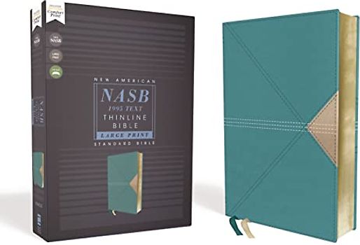 NASB, Thinline Bible, Large Print, Leathersoft, Teal, Red Letter, 1995 Text, Comfort Print