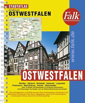Ostwestfalen /Minden /Herford /Bielefeld /Detmold /Lippstadt /Paderborn /Bad Driburg /Höxter /Holzminden Städteatlas
