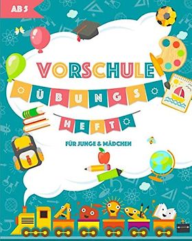 Vorschule Übungsheft ab 5 Junge & Mädchen: Die perfekte Kombination aus Malbuch und Rätsel Spiele für Kinder - Auch geeignet für Geschenke Einschulung ... Vorschul Buch für Kinder ab 5 und 6 Jahren