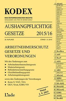 KODEX Aushangpflichtige Gesetze 2015/16