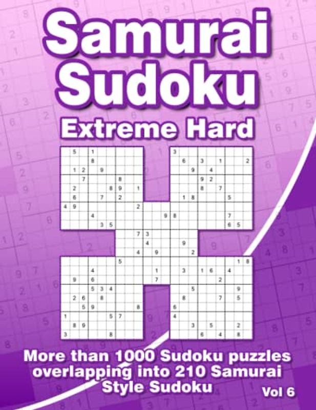Extreme Hard Samurai Sudoku Puzzle Book: Very Difficult Sudoku Puzzles with 210 Samurai Style Sudoku for Advanced
