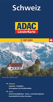 ADAC LänderKarte Schweiz 1:301 000