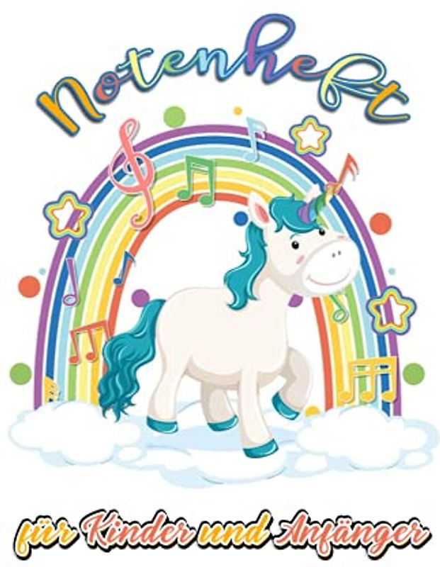 Notenheft für Kinder und Anfänger: Notenlinienheft A4 Blanko 80 Seiten | Schul Noten Hefte für Musik Unterricht Hausaufgaben Blanko Notenblock zum ... | Notenzeilen mit 9 Systemen ohne Hilf