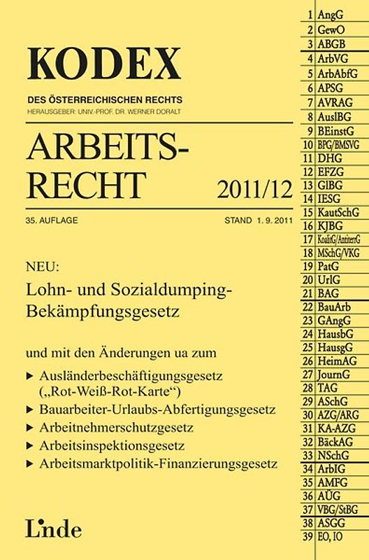 KODEX Arbeitsrecht 2011/12