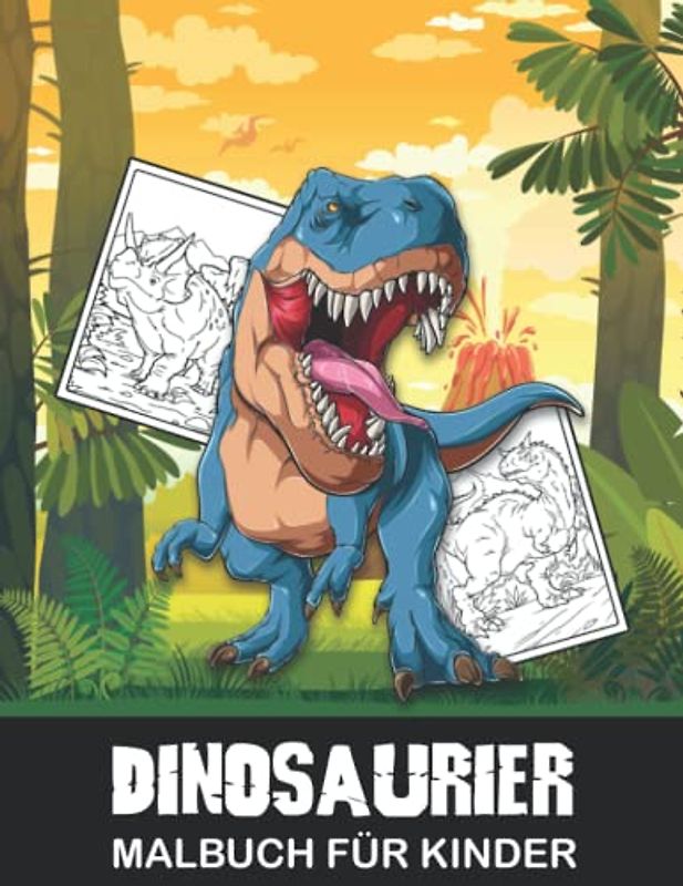 Dinosaurier Malbuch für Kinder: Dino Ausmalbuch für Jungen und Mädchen - Prähistorische Tiere zum Ausmalen und Entspannen