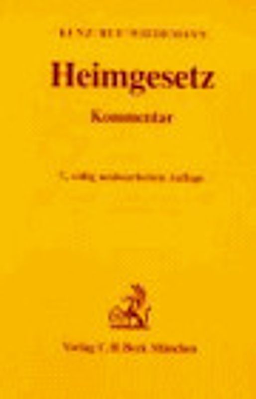 Heimgesetz (HeimG). Kommentar