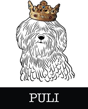 Puli: Puli King/Queen Wearing Crown 8.5 x 11 Notebook Journal, 200 lined pages