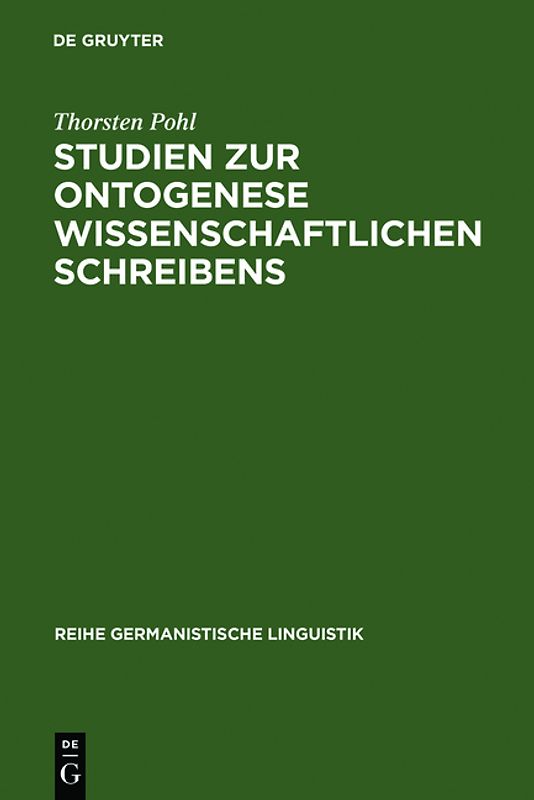 Studien zur Ontogenese wissenschaftlichen Schreibens