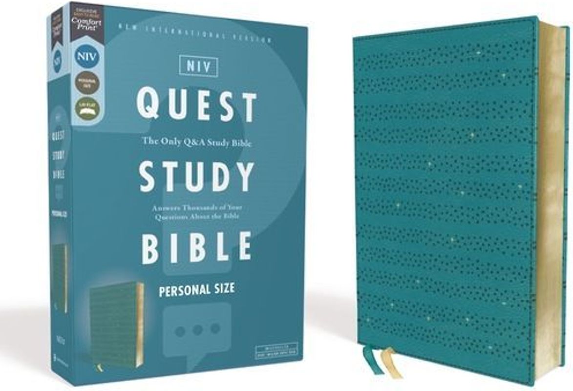 Niv, Quest Study Bible, Personal Size, Leathersoft, Teal, Comfort Print