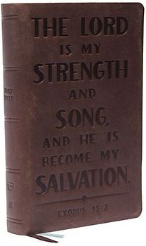 KJV Holy Bible: Personal Size with Cross References, Brown Genuine Leather, Red Letter, Comfort Print: King James Version (Verse Art Cover Collection)