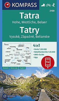 KOMPASS Wanderkarte Tatra, Hohe, Westliche, Belaer, Tatry, Vysoké, Západné, Belianske